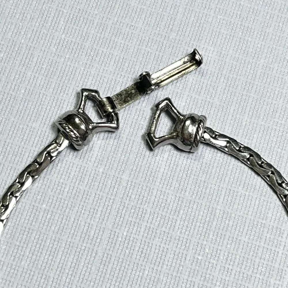 VTG Goldette Faux Turquoise Bracelet Silver Tone Chain Southwestern Boho FLAW